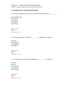 Chemistry, 11e (Brown/LeMay/Brusten/Murphy) 4.1 Multiple