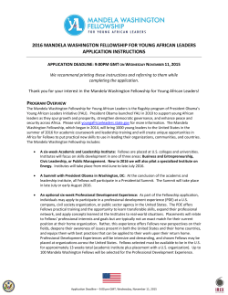 2016 MANDELA WASHINGTON FELLOWSHIP FOR YOUNG