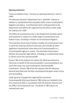 Opening statement Thank you Madam Chair, I do have an opening