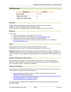 Parliament and Government: who does what?