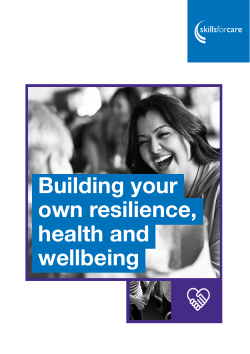 Building your own resilience, health and wellbeing