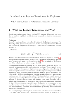 Laplace transforms - School of Mathematics