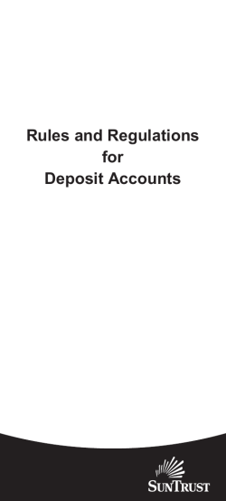 Rules and Regulations for Deposit Accounts