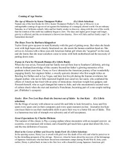 Coming of Age Stories The Bean Trees by Barbara Kingsolver