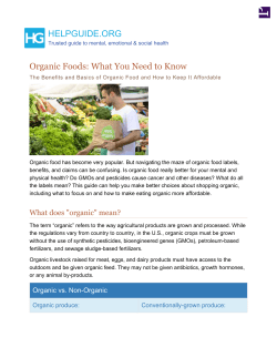 Organic Foods: What You Need to Know: The Benefits and Basics of