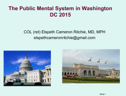 The Public Mental System in Washington DC 2015