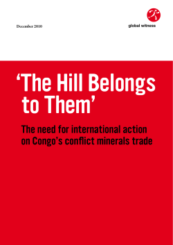 The need for international action on Congo`s conflict minerals trade