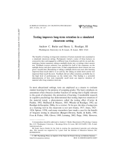 Testing improves long-term retention in a