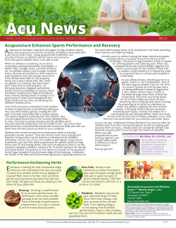 Acupuncture Enhances Sports Performance and