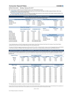 Consumer Deposit Rates