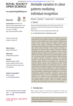 Heritable variation in colour patterns mediating individual recognition