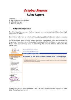 Rules Report - Department of Education and Skills