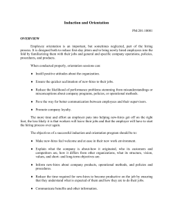 Induction and Orientation - Employers Resource Association