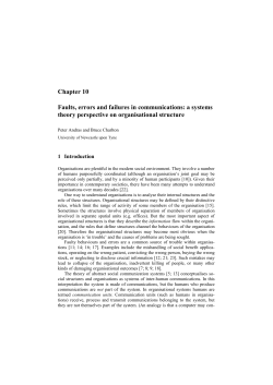 Faults, errors and failures in communications: A systems theory