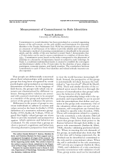 Measurement of Commitment to Role Identities