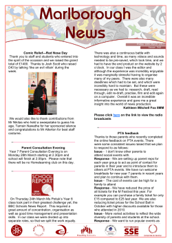 Comic Relief&mdash;Red Nose Day Thank you to staff and students who