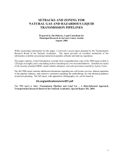 Setbacks and zoning for natural gas and hazardous liquid