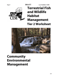 Terrestrial Fish and Wildlife Habitat Management Community