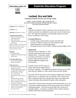 Locked, Dry and Safe - Pesticide Safety Education Program