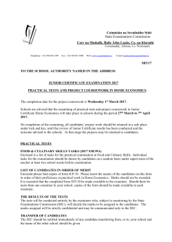 S03_17 Practical Tests and Project Coursework in Home Economics