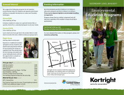 Secondary Level: Environmental Education Programs
