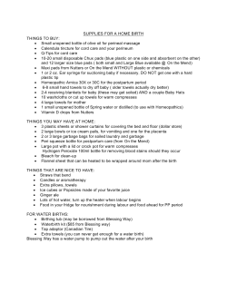 SUPPLIES FOR A HOME BIRTH THINGS TO BUY