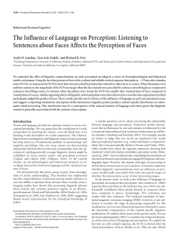 The Influence of Language on Perception: Listening to Sentences