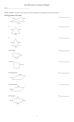 MAT 0002 Section 9.3 (Perimeter of Polygons