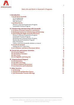 Daily Life and Work in Awamaki`s Programs