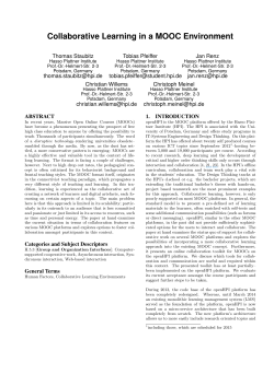 Collaborative Learning in a MOOC Environment