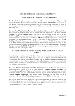 mobile banking services agreement