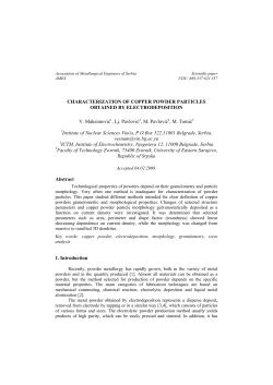 CHARACTERIZATION OF COPPER POWDER PARTICLES