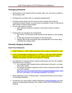 Lids Team Sports (LTS) Shipment Guidelines