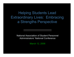 Embracing a Strengths Perspective