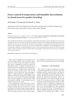 Fuzzy control of temperature and humidity microclimate in closed