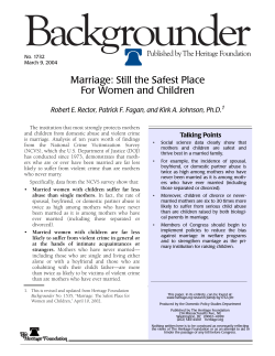 Marriage: Still the Safest Place For Women and Children