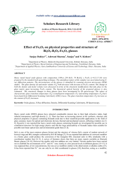 Effect of Fe2O3 on physical properties and structure of Bi2O3