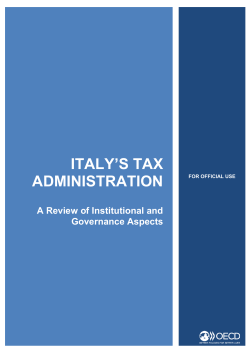 Italy`s Tax Administration - A Review of Institutional and