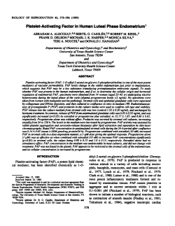 Platelet-Activating Factor in Human Luteal Phase Endometrium1