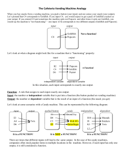 The Cafeteria Vending Machine Analogy
