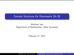 Sample Solutions for Homework 24&ndash;26