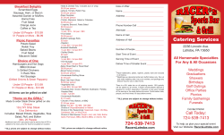 Printable Catering Menu