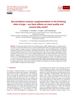 Sea buckthorn pomace supplementation in the finishing