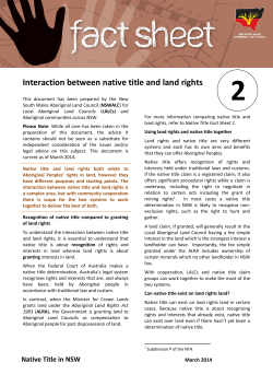 Interaction Between Native Title And Land Rights 2