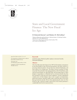 State and Local Government Finance: The New Fiscal Ice Age