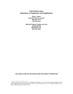 Intra-Family Loans: Adventures in Forgiveness and Forgetfulness