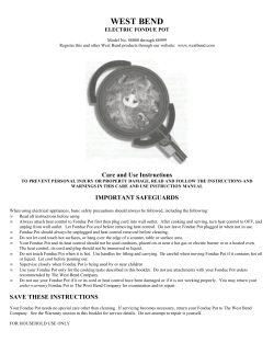 Fondue Pot - West Bend