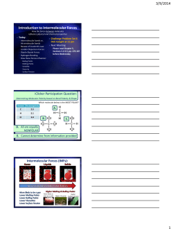 Introduction to Intermolecular Forces