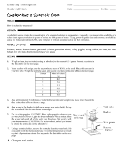 Constructing a Solubility Curve