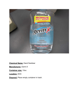 Chemical Name: Hand Sanitizer Manufacturer: Germ